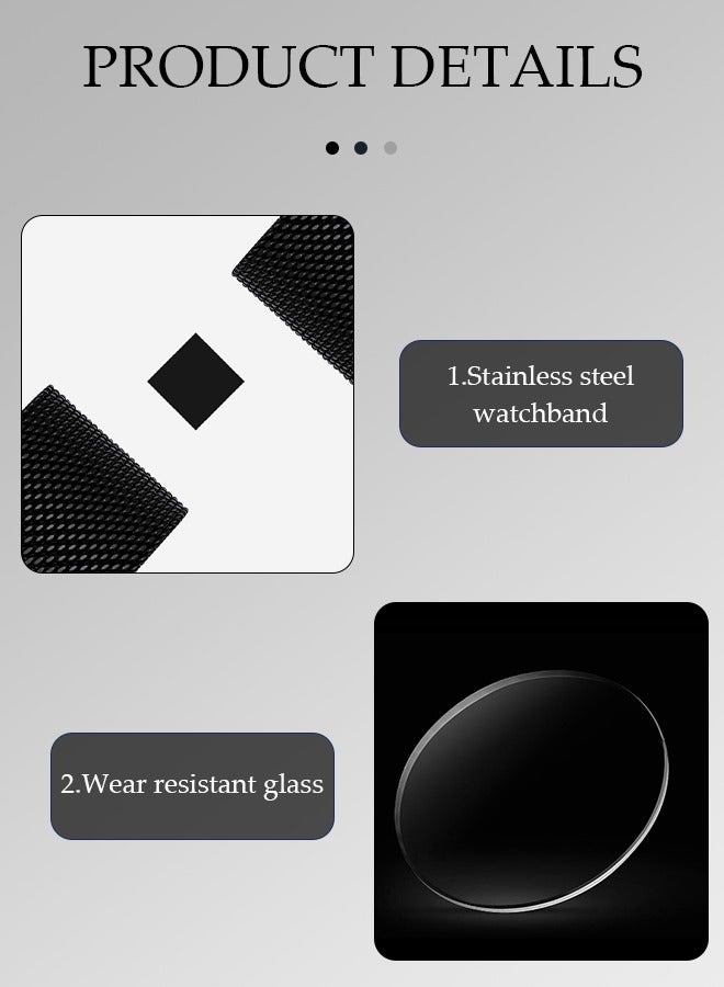 CRRJU ساعات رجالية فائقة النحافة بسيطة مقاومة للماء - ساعة معصم عصرية للرجال والنساء مع حزام شبكي من الفولاذ المقاوم للصدأ - Image 4