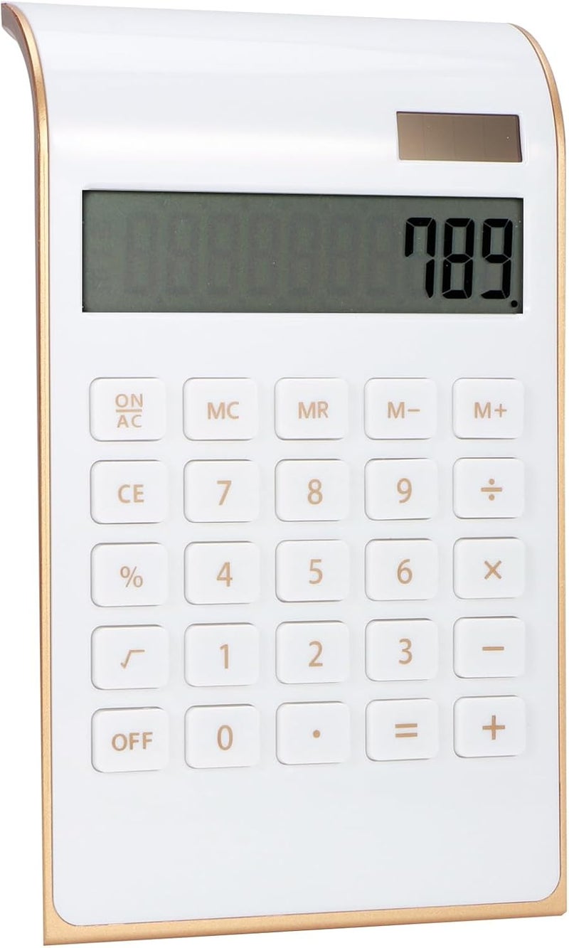 Financial Calculator, 10 Digits Solar Calculator, Office Supplies for Home Business Office Finance (White) - Image 4