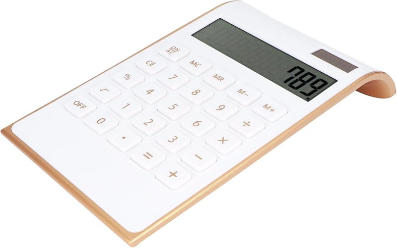 Financial Calculator, 10 Digits Solar Calculator, Office Supplies for Home Business Office Finance (White) - Image 2