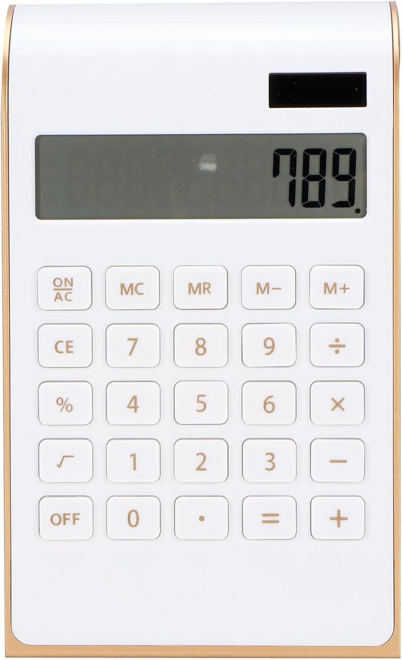 Financial Calculator, 10 Digits Solar Calculator, Office Supplies for Home Business Office Finance (White) - Image 1
