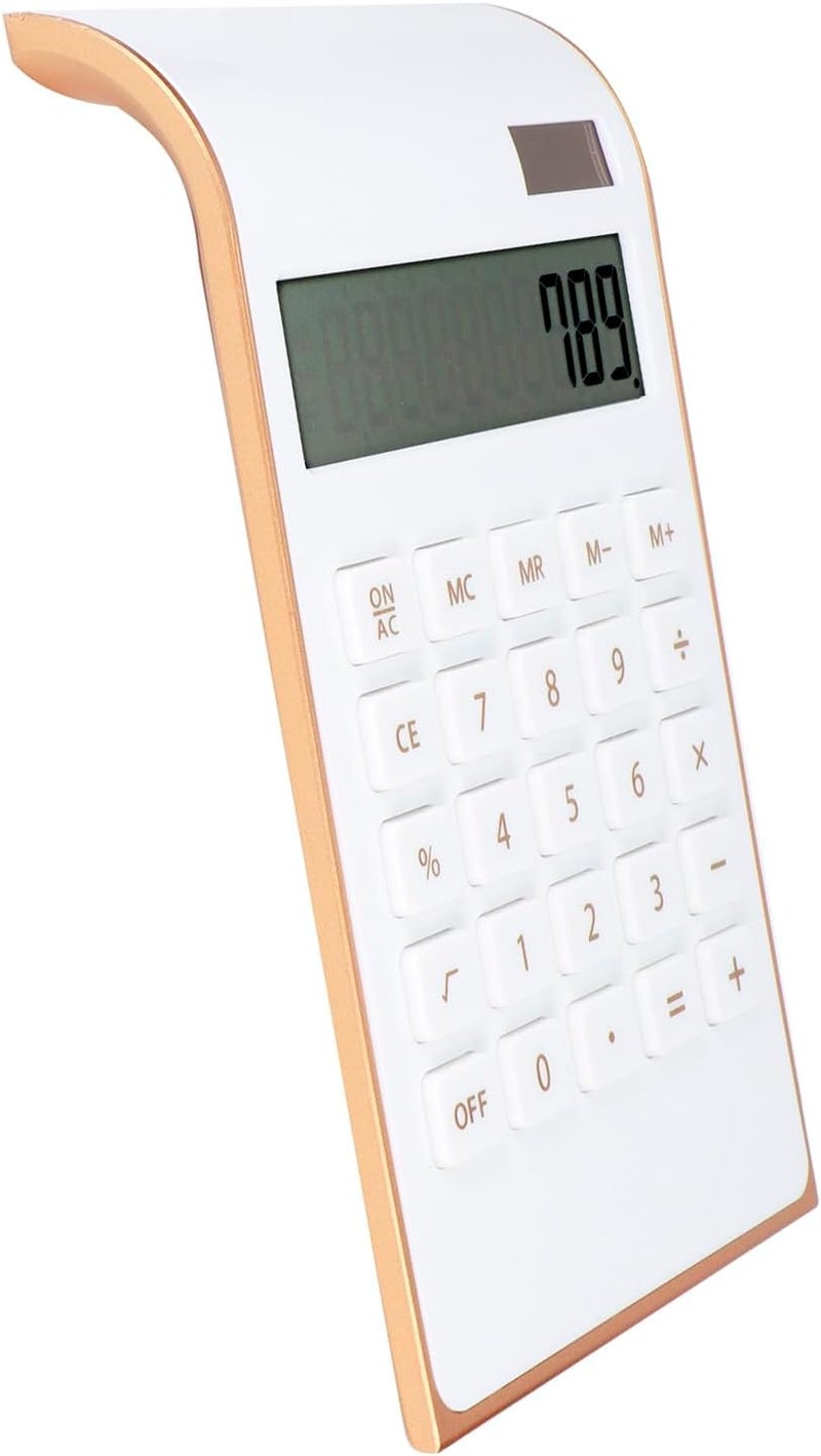 Financial Calculator, 10 Digits Solar Calculator, Office Supplies for Home Business Office Finance (White) - Image 5