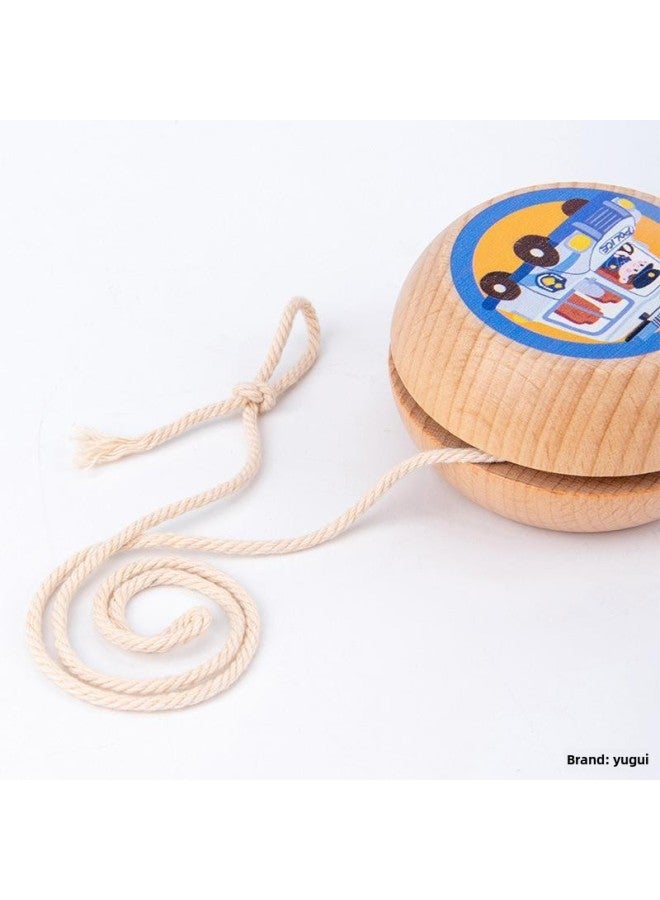Wooden Yo-yo Toys For Children And Boys Yo-yo Wooden Yoyo Ball Stall Toys Supply Yunhe County-color:green Pattern - Image 3