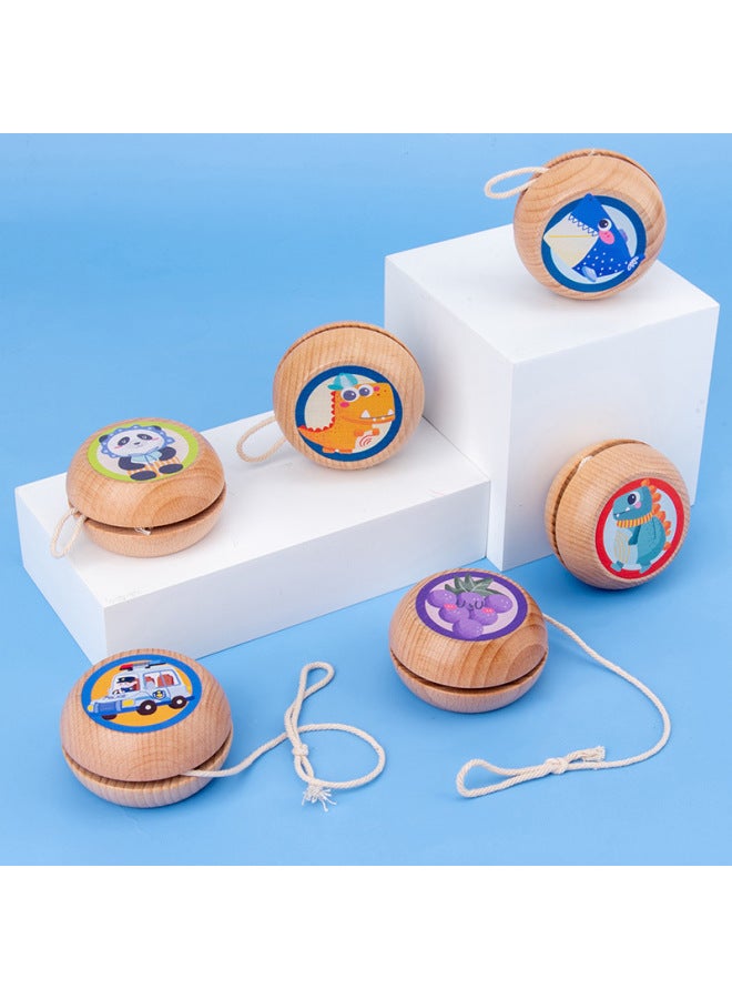 Wooden Yo-yo Toys For Children And Boys Yo-yo Wooden Yoyo Ball Stall Toys Supply Yunhe County-color:green Pattern - Image 4