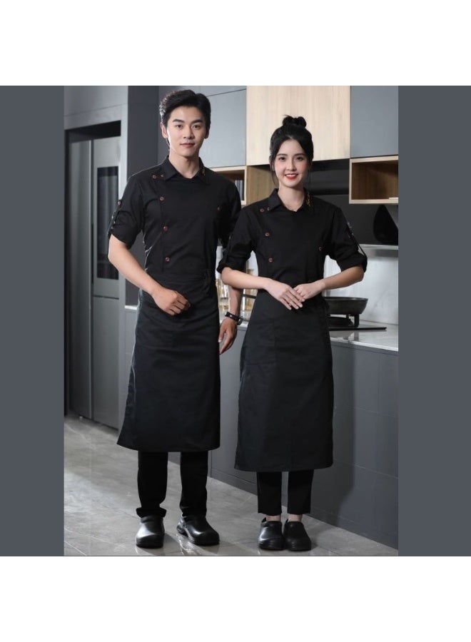 NIBEMINENT Hotel Chef's Work Clothes Long Sleeve Chef Jacket Baking Cake Kitchen Clothes School Restaurant Canteen Work Clothes  - Image 1