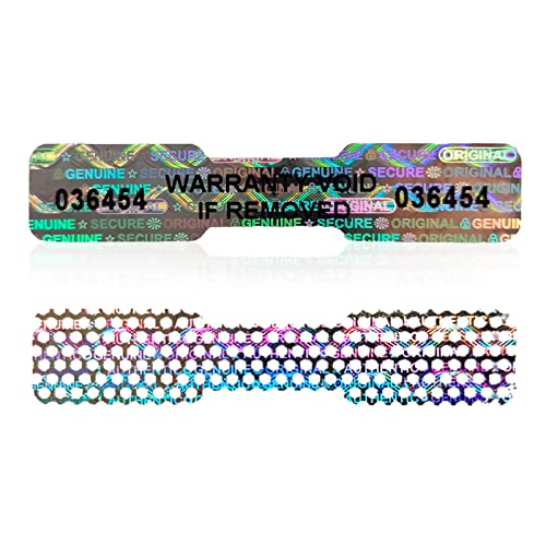 ILMBVM 360pcs Bone Shape Tamper Proof Hologram Stickers Genuine Warranty Void Seal Labels tamepr evident Label Honeycomb Bottom (2x0.4inch) - Image 1