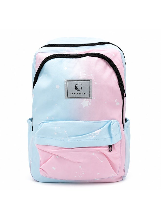 17 Inch Pastel Galaxy School Backpack Lightweight Multi-Pocket Bookbag with Large Capacity Polyester Adjustable  Everyday Backpack for School Study Travel Office & Outdoor Use