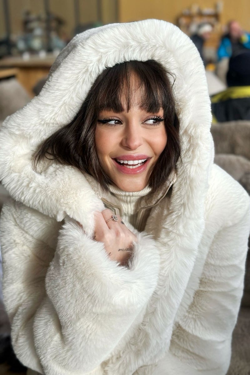 Açelya Okcu Premium Neptune Hooded Faux Fur Women's Coat  - Image 1