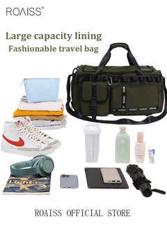 roaiss Large-Capacity Travel Bag Men's Short-Distance Luggage Backpack College Students Boarding Backpack Dry and Wet Separation Fitness Bag  - Image 4