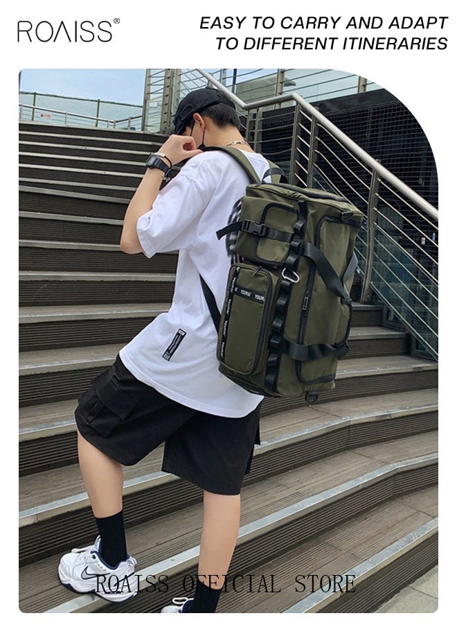 roaiss Large-Capacity Travel Bag Men's Short-Distance Luggage Backpack College Students Boarding Backpack Dry and Wet Separation Fitness Bag  - Image 5