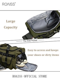 roaiss Large-Capacity Travel Bag Men's Short-Distance Luggage Backpack College Students Boarding Backpack Dry and Wet Separation Fitness Bag  - Image 3