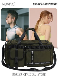roaiss Large-Capacity Travel Bag Men's Short-Distance Luggage Backpack College Students Boarding Backpack Dry and Wet Separation Fitness Bag  - Image 2
