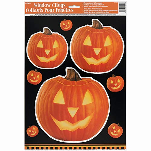 Unique Industries Pumpkin Glow Window Decal Clings | Assorted Sizes | 3 Pcs  1 ct  Multicolor - Image 2