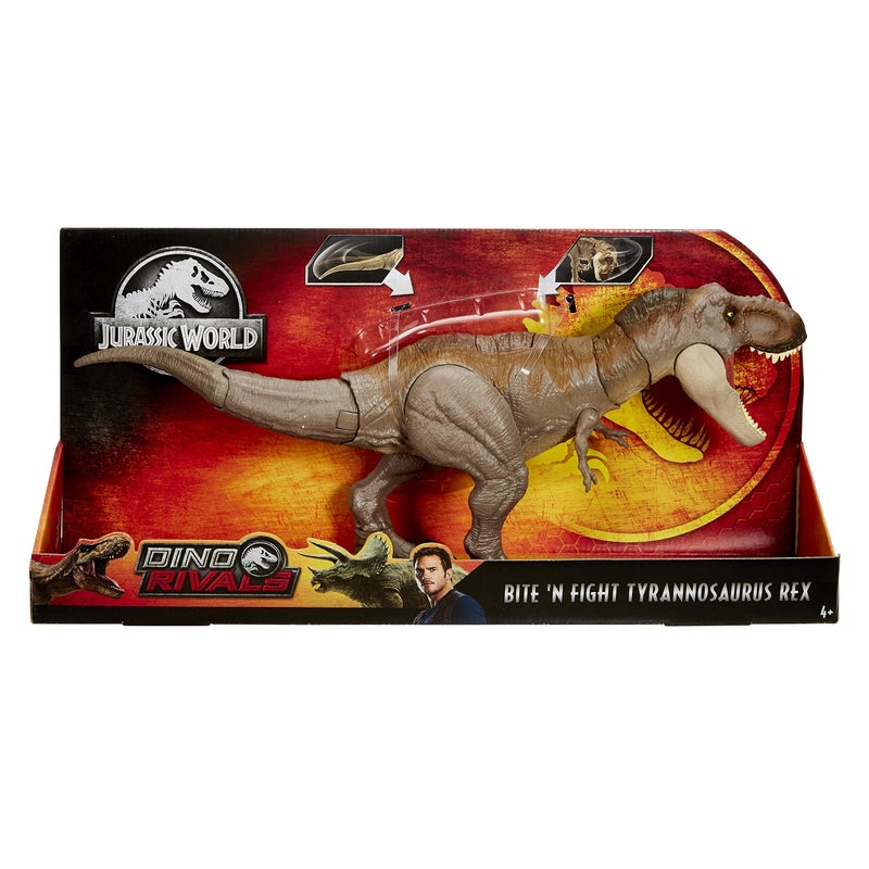 Jurassic World Bite 'n Fight Tyrannosaurus Rex in Larger Size with Realistic Sculpting, Articulation and Dual-Button Activation for Tail Strike and Head Strikes, Ages 4 and Older - Image 2