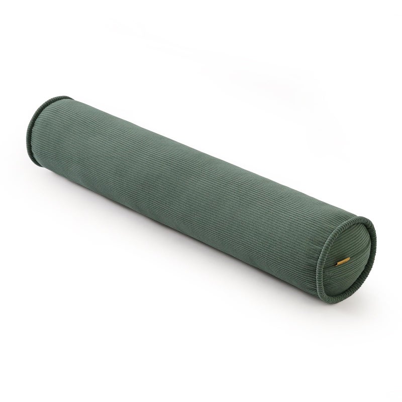 Ailuteie Long Pillow for Bed â€“ Corduroy Round Bolster Pillow for Adults, Decorative Body Pillow for Sleeping or Sofa Support,47 x 7.87 Inches,Peacock Blue - Image 1