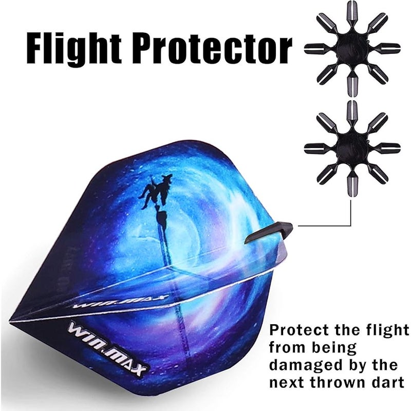 وين ماكس وين.ماكس مجموعة رمي السهام بطرف بلاستيكي - 12 قطعة بوزن 18 غرام مع 100 طرف اضافي للسهام و12 واقي طيران ومفتاح عدة للوحة رمي السهام الالكترونية - Image 5