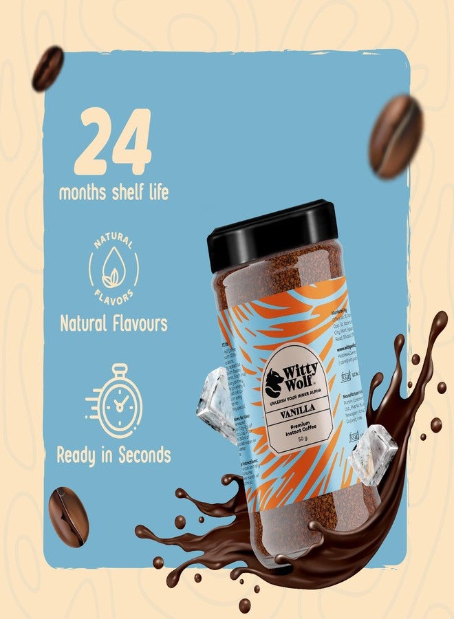 Witty Wolf Premium Vanilla Flavour Instant Coffee (50 Gm) | Instant Flavored Coffee Powder | Hot And Cold Coffee | Cappuccino, Latte & Espresso - Image 5