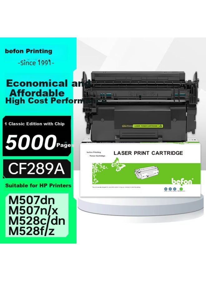 Befon خرطوشة حبر متوافقة Befon Cf289A مع شريحة لطابعات Hp M507N M507Dn M507X M528Dn M528F M528C M528Z - Image 1