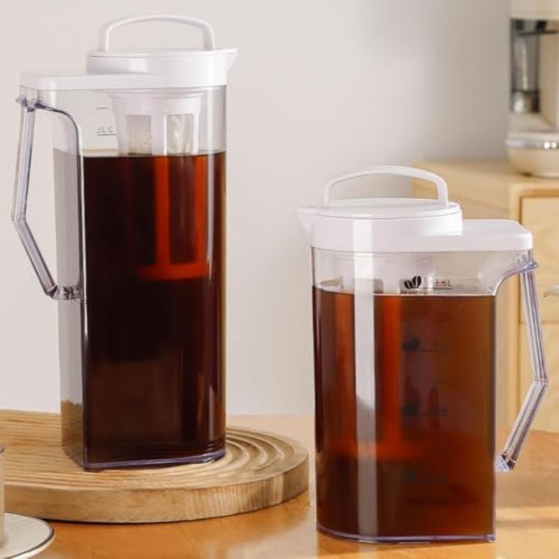 Cold Brew Coffee Maker 74oz 2200ml,Portable Iced Coffee And Tea Pitcher With Fine Mesh Filter And Lid, Leak-Proof Borosilicate Glass Carafe For Home Or Camping - Image 2