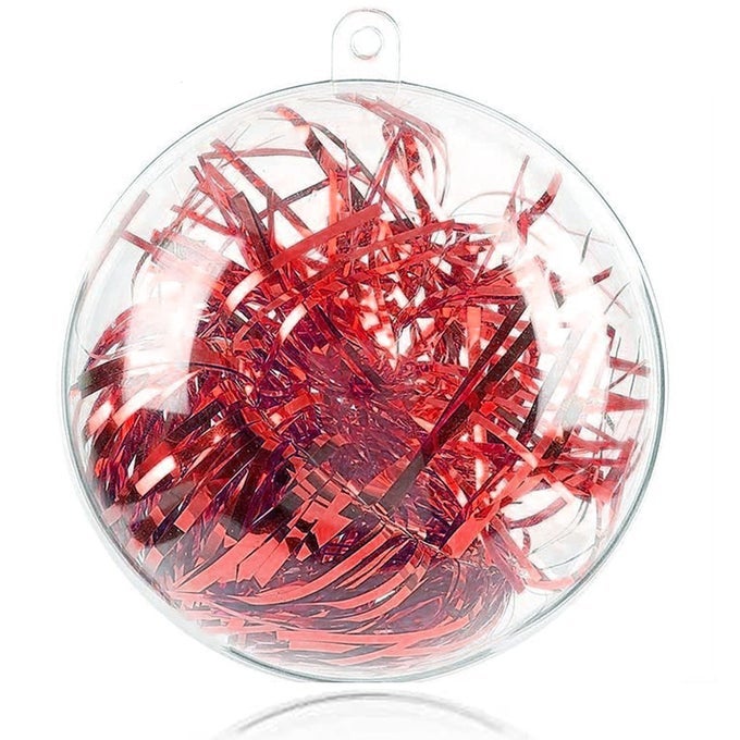 20Pcs 80mm Ornament Balls Christmas Decoration Balls Clear Plastic Fillable Ornaments Ball DIY Clear Plastic Balls for Christmas New Years Present Wedding Home Decor 314