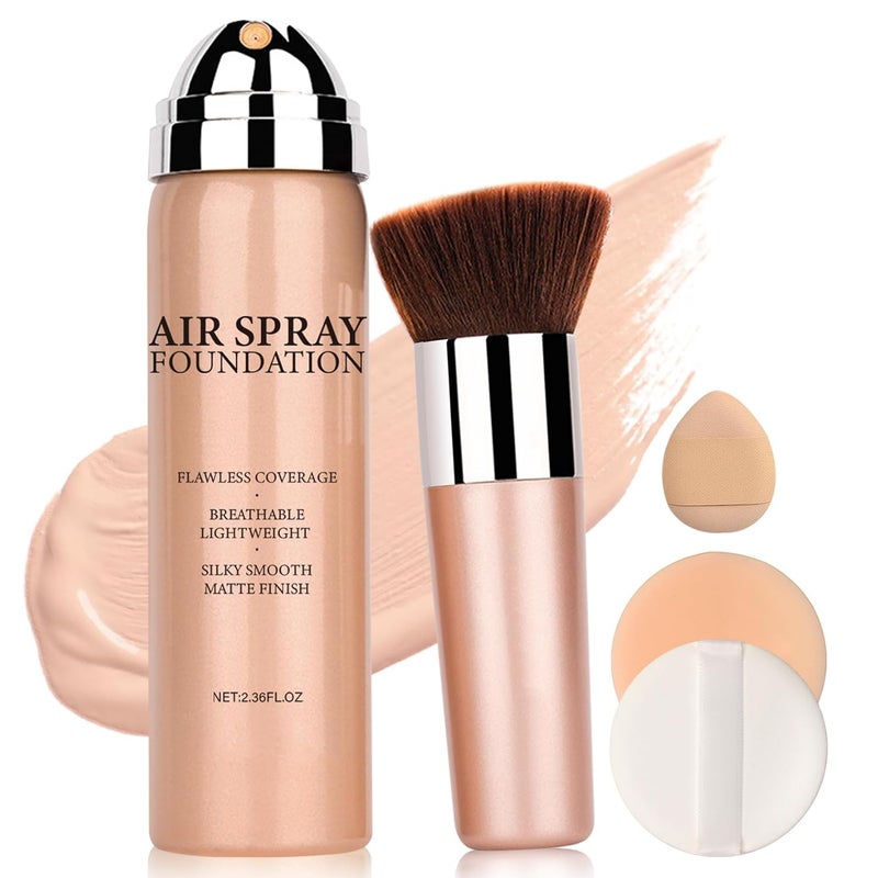 QIUFSSE Airbrush Foundation Makeup Spray Full Coverage Foundation for Mature SkinLonglasting Airbrush Flawless Setting SprayWaterproof Foundation for Smooth Radiant Skin NaturalWarm Porcelain