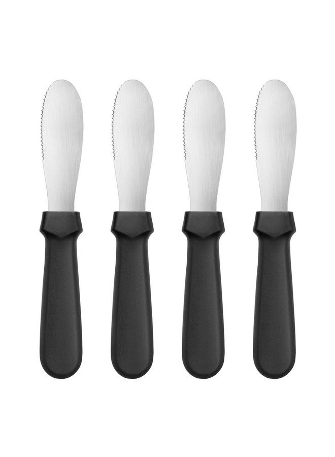 New Star Foodservice 43013 Plastic Handle Butter Spreader, 8.75-Inch, Black, Set of 4 - Image 1