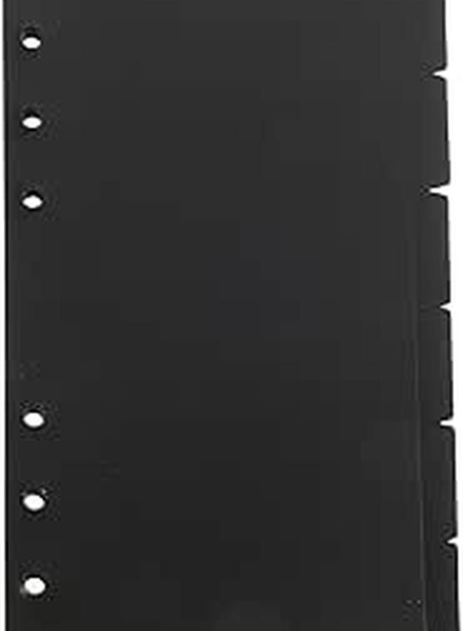 A6 6 Hole Loose Leaf Index Dividers Black PVC 18 Sheets for Notepad Organizers Office Filing Supplies - Image 1