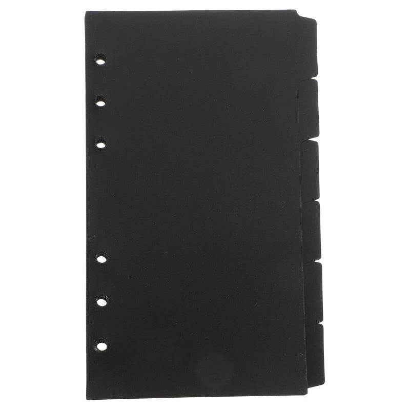 A6 6 Hole Loose Leaf Index Dividers Black PVC 18 Sheets for Notepad Organizers Office Filing Supplies - Image 2
