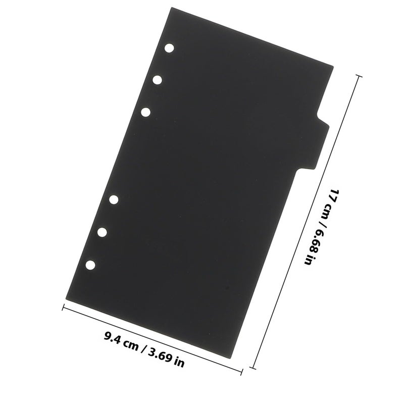 A6 6 Hole Loose Leaf Index Dividers Black PVC 18 Sheets for Notepad Organizers Office Filing Supplies - Image 3