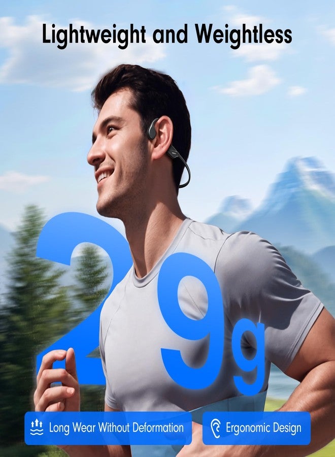 سماعات رأس يومدود بتقنية التوصيل العظمي، سماعات رأس مفتوحة الأذن، سماعات رأس لاسلكية مزودة بميكروفون، بلوتوث 5.4، مدة تشغيل تصل إلى 10 ساعات، ومقاومة للماء بمعيار IPX5، سماعات رياضية للجري والأنشطة الخارجية - Image 2