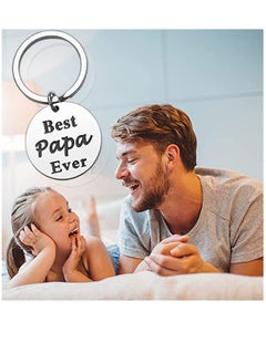 Excefore Stainless Steel Keychain Fathers Day Dad Gifts from Daughter Son Keychain Birthday Gifts for Father  - Image 3