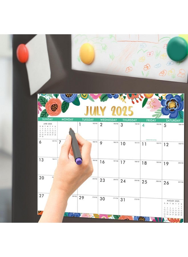 Makapoo Magnetic Calendar For Fridge - Calendar 2025 From Jan.2025 - Dec.2025, Magnetic Calendar 2025, 8" × 10",Tear-Off Pad, Blocks With Julian Dates - Floral  - Image 2