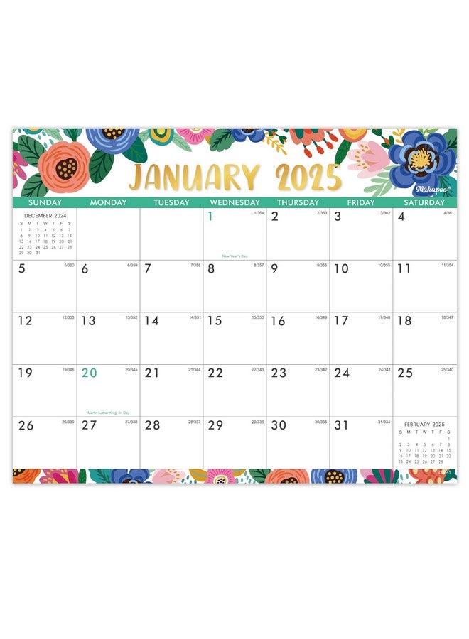 Makapoo Magnetic Calendar For Fridge - Calendar 2025 From Jan.2025 - Dec.2025, Magnetic Calendar 2025, 8" × 10",Tear-Off Pad, Blocks With Julian Dates - Floral  - Image 1