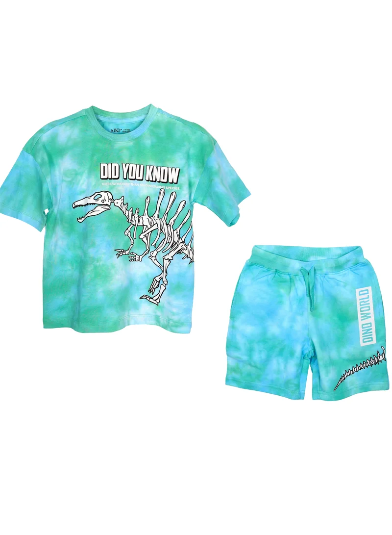 ايكو AIKO-Boys Stylish Printed T-Shirt & Shorts Set