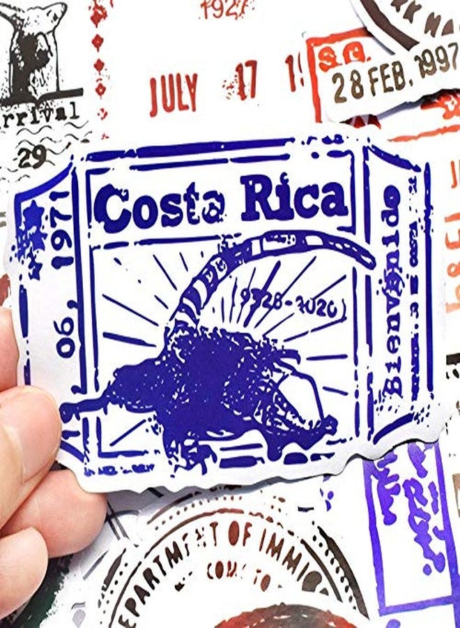 iDream Retro Postmark Visa Seal Graffiti Travel Vinyl Stickers (Set of 50) - 3 to 8 cm, DIY Scrapbook, Luggage, Laptop and Journal Decorative Stickers for Travel Lovers - Image 5