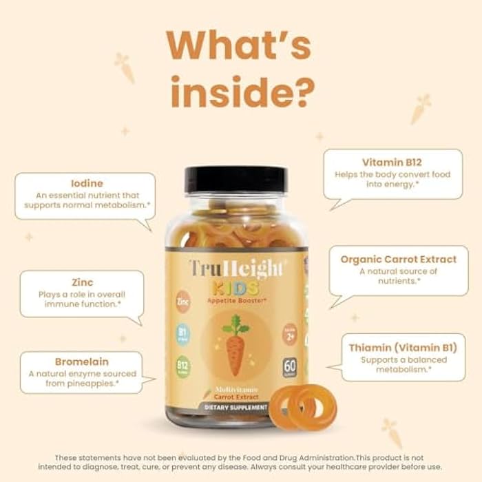 TruHeight Kids Appetite Booster Gummies (Ages 2+) All Natural Toddler, Kids & Teens Appetite Stimulant to Eat More - Weight Gain Supplements - Vitamins for Underweight Children - Picky Eater Vitamin - Image 5