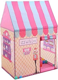 OR Kids tent Pink Princess Theme Mini Dessert House Play tents Toddler pop Up tent, Foldable and Lightweight With Double-sided Game Mat 