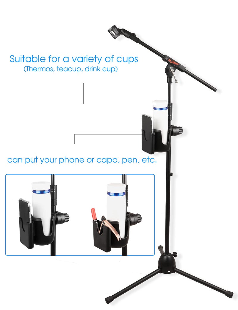 Mr.Power Mic Stand Cup Holder with Phone Holder, Universal 2-in-1 Bottle Holder for Music Stand, Boom - Image 4