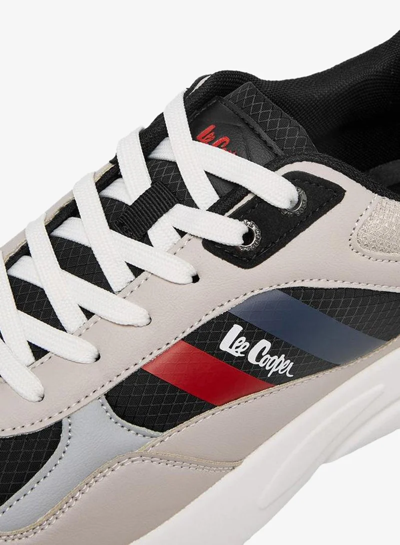 Lee Cooper GREY Men's Panelled Lace-Up Sneakers with Pull Tab for Men | Best Price UAE