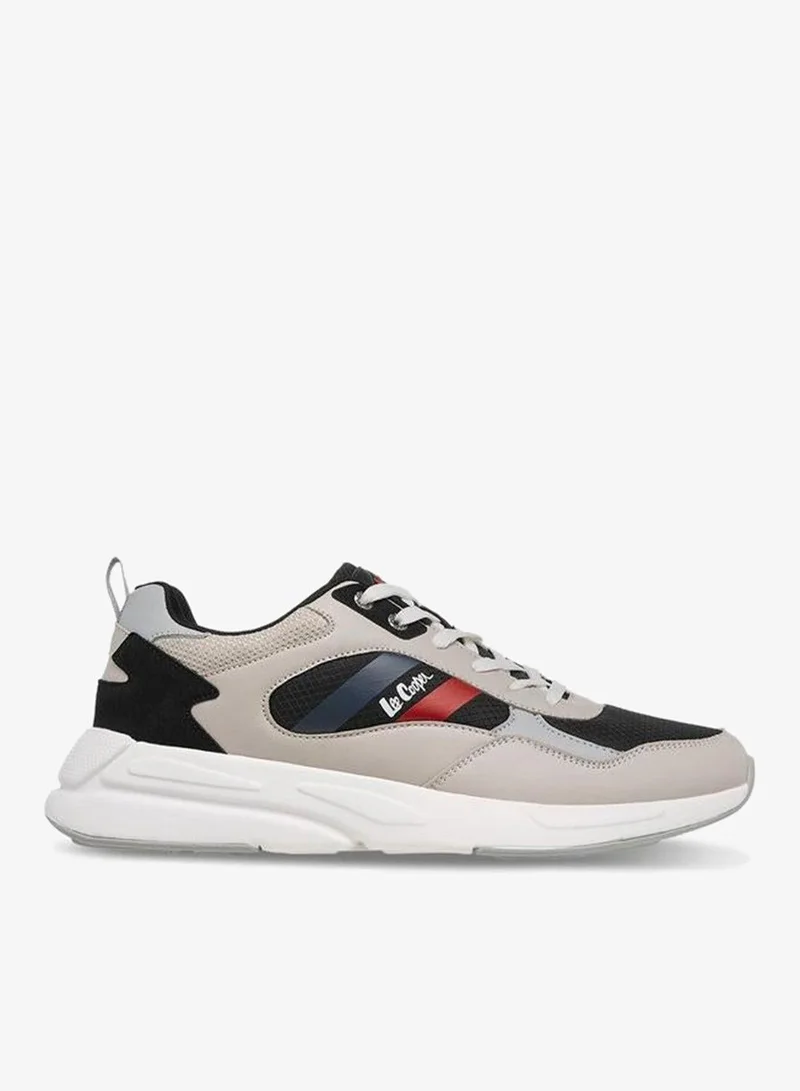 Lee Cooper Men's Panelled Lace-Up Sneakers with Pull Tab