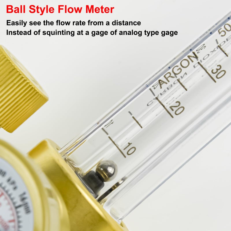 Zistel CO2 Argon Regulator Argon Flow Meter Gas Regulator Gauge for Mig Tig Weld with 10FT Gas Hose Welding - Image 5