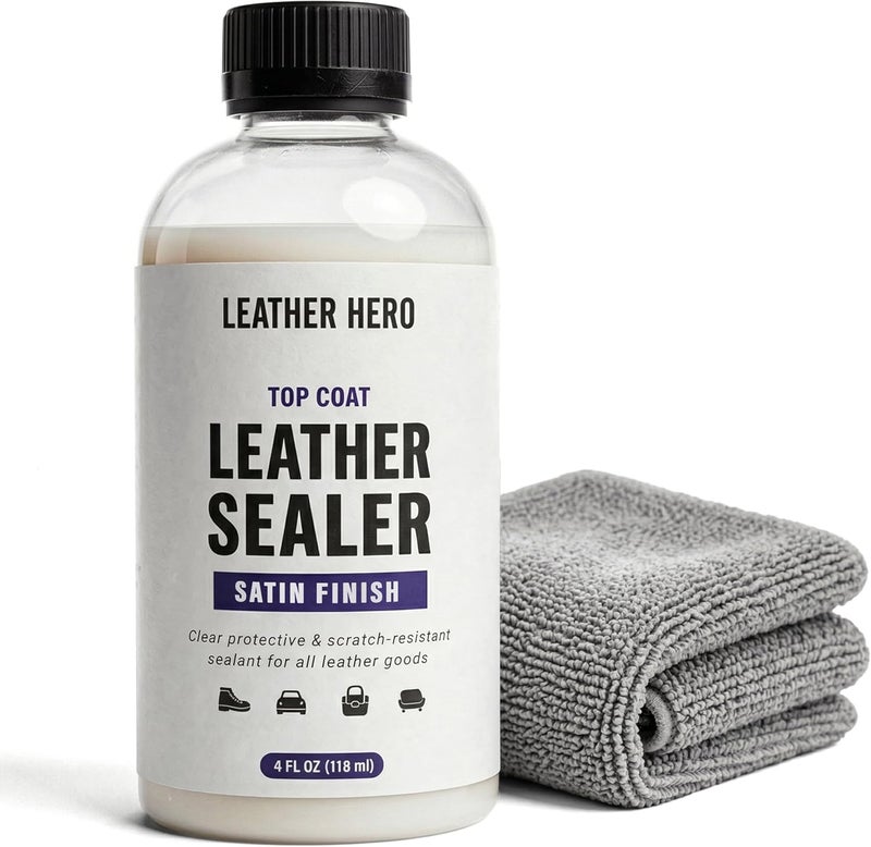 Leather Hero ليثير هيرو ساتين توب كوت ليثر سيلانت كلور ريستورر 4 أوقية - Image 1