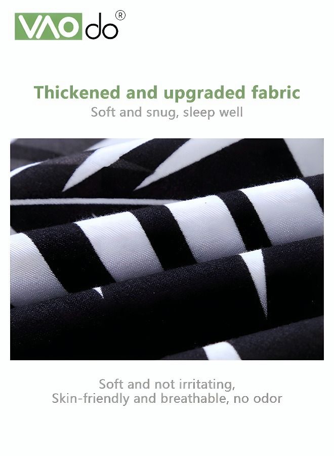 فاو دو طقم فراش مريح من 4 قطع، ناعم وجيد التهوية، لطيف على البشرة، يتضمن ملاءات وغطاء لحاف ووسادتين، مقاس السرير 2 متر، 200*230 سم - Image 5