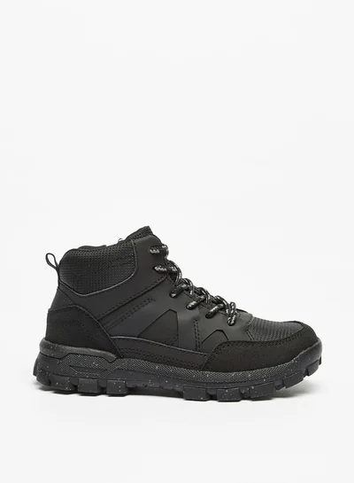 DUCHINI Boys Textured High-Cut Boots With Zip Closure