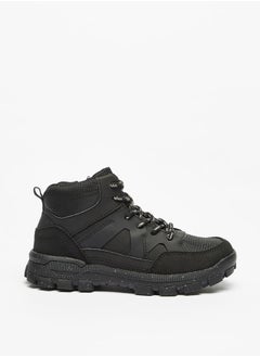 DUCHINI Boys Textured High-Cut Boots With Zip Closure  - Image 1