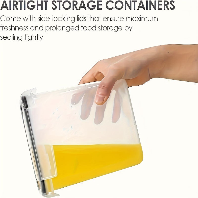 6 Pack 54 1oz Plastic Airtight Food Storage Containers Rectangular with Labels Dishwasher Safe for Cereal Flour Sugar Baking Supplies Bento Boxes Manual Operation No Electricity Needed - Image 3