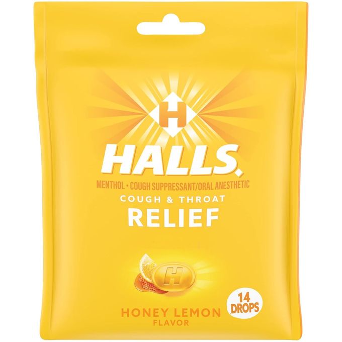 Halls Relief Honey Lemon Cough Drops, 14 Drops - Image 3
