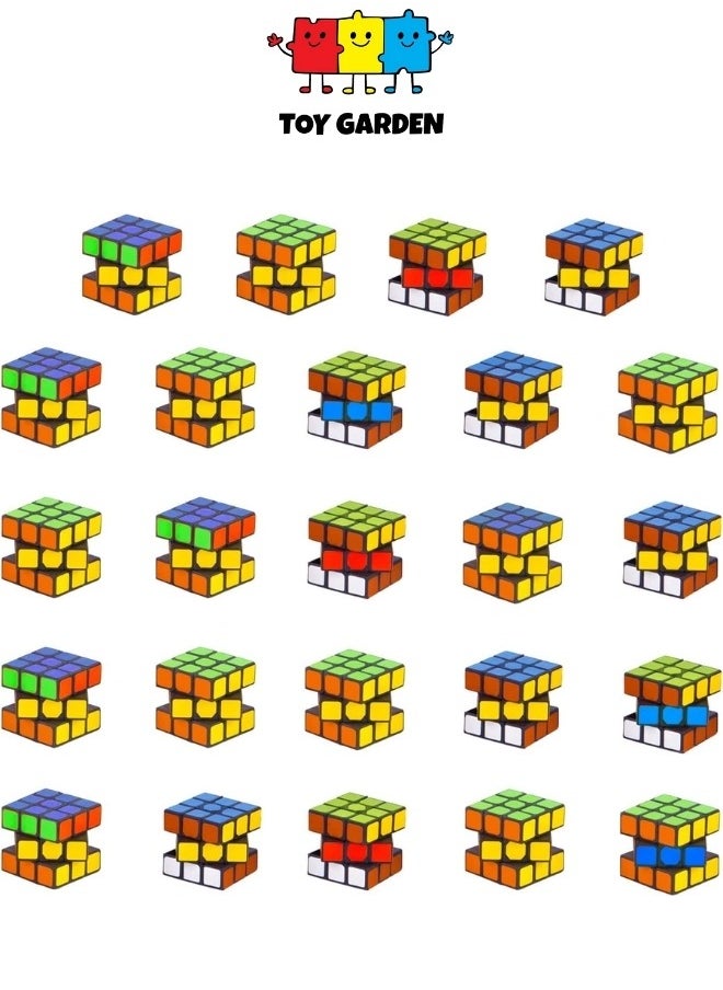 TOY GARDEN 3x3 Mini Puzzle Cubes Bulk – 24 Pack, 1.18 inch Party Favors for Kids, Small Prizes & Fidget Toys for Goodie Bags  - Image 1