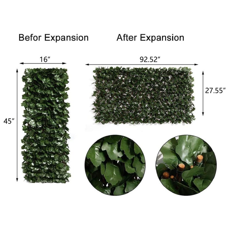 DOEWORKS Expandable Fence Privacy Screen for Balcony Patio Outdoor(Double Sides Leaves), 1PC Faux Ivy Fencing Panel for Backdrop Garden Backyard Home Decorations - Image 2