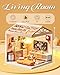Kisoy DIY Miniature House Kit Tiny House Kit with Furniture and LED Light Mini Blocks Model Kit Sets DIY CraftsHobbies Toys for Adults and Teens Living Room - Image 4