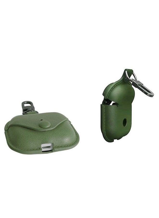 INEIX - Leather Protective Case Cover For Apple AirPods Pro -Green - Image 1